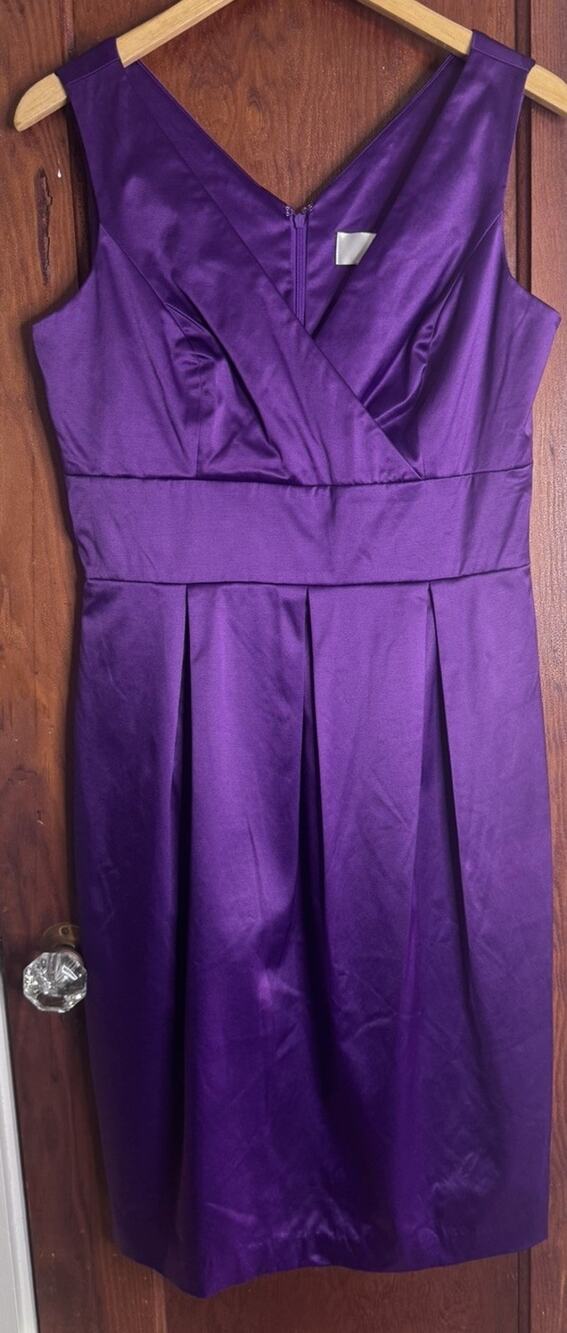 Spiegel Signature Luxury Purple Satin Sheath Dress Size 10